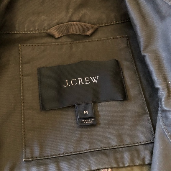 J Crew Downtown Coated Canvas Field Jacket Olive M - Picture 4 of 15